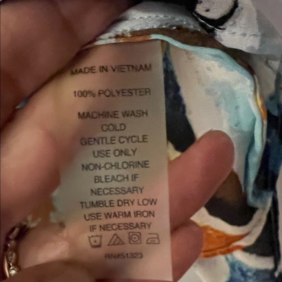 Chaus Blue and Yellow Abstract Blouse - Picture 3 of 4